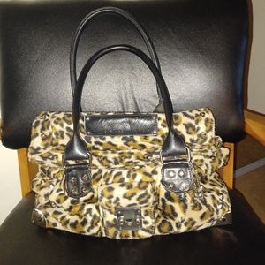 SOLD Lux De Ville leopard and studs purse